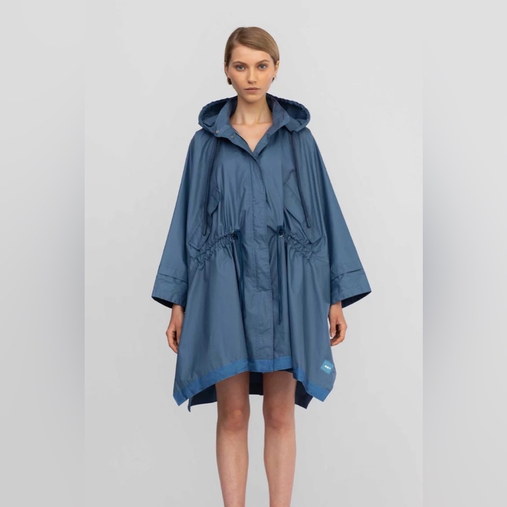 OOF Wear rain jacket poncho style storm blue Sz 6